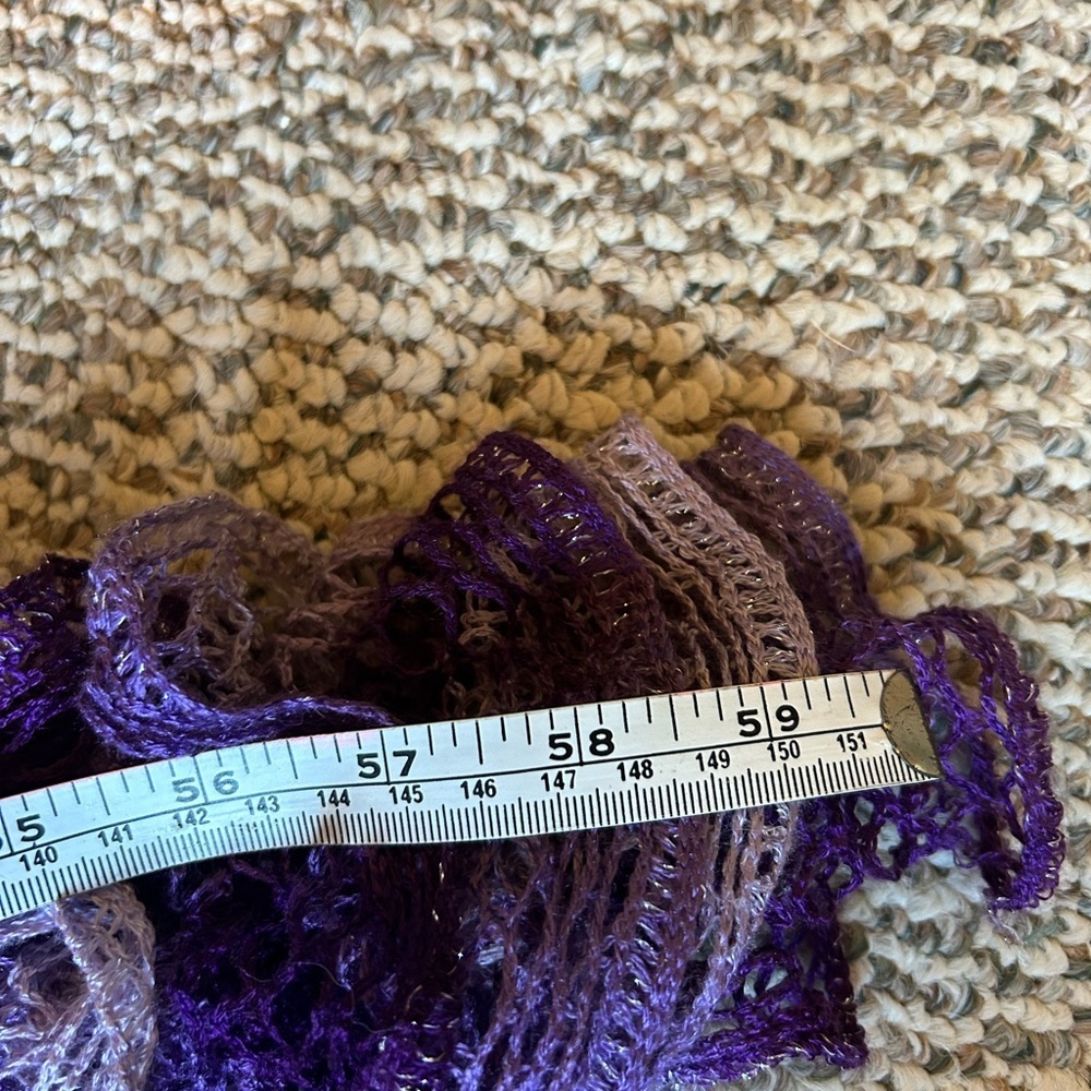 Purple Ruffled Knit Scarf - Picture 4 of 4